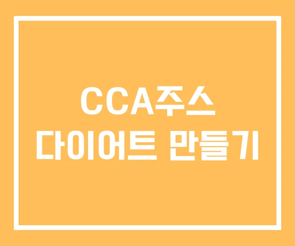 CCA주스 다이어트 만들기 CCA주스 다이어트 만들기