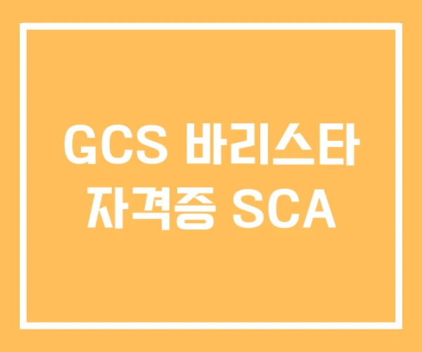 GCS 바리스타 자격증 SCA