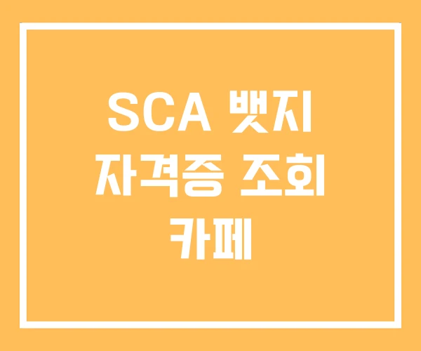 SCA 뱃지 자격증 조회 카페