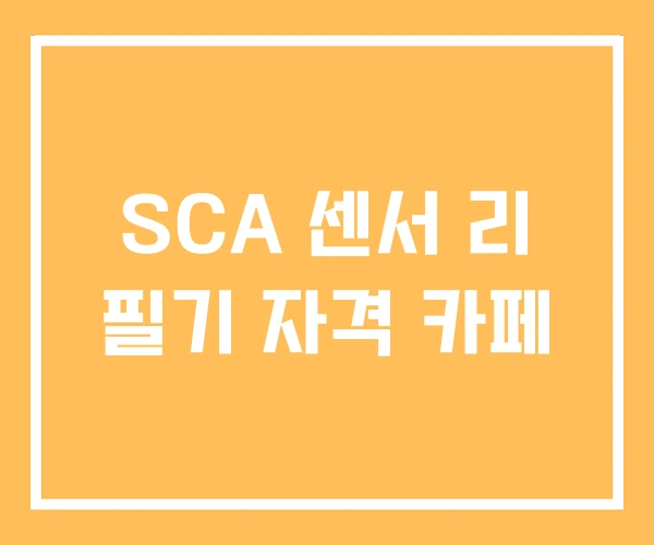 SCA 센서 리 필기 자격 카페