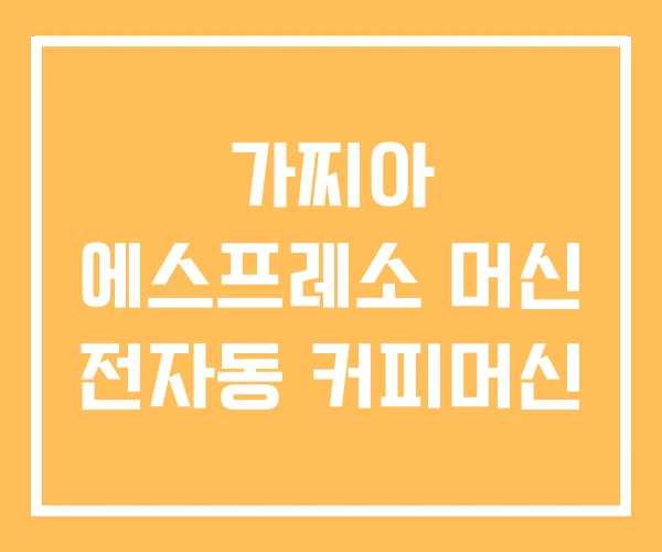 가찌아 에스프레소 머신 전자동 커피머신