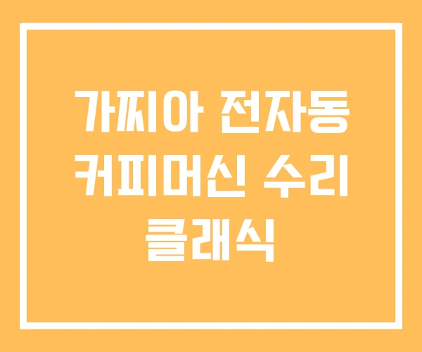 가찌아 전자동 커피머신 수리 클래식
