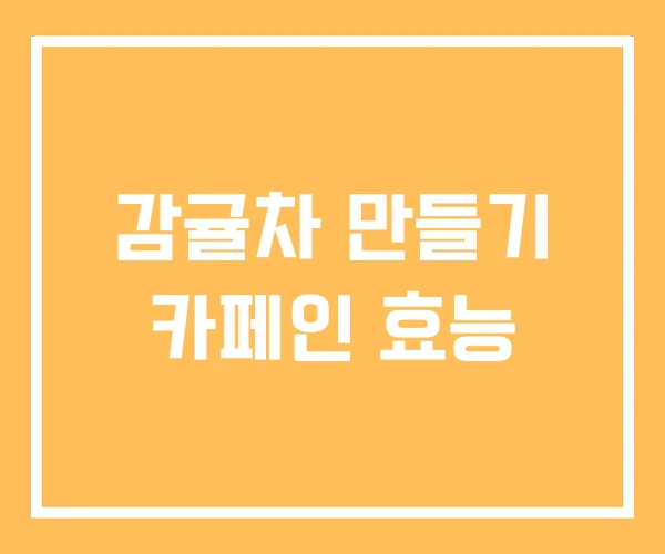 감귤차 만들기 카페인 효능
