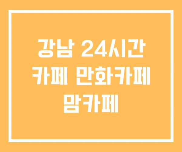 강남 24시간 카페 만화카페 맘카페