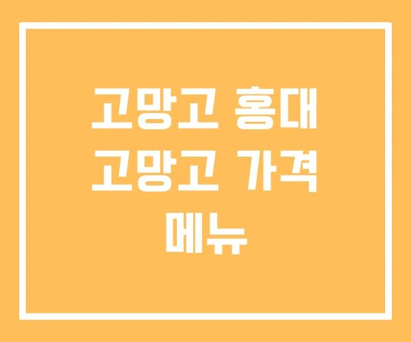 고망고 홍대 고망고 가격 메뉴