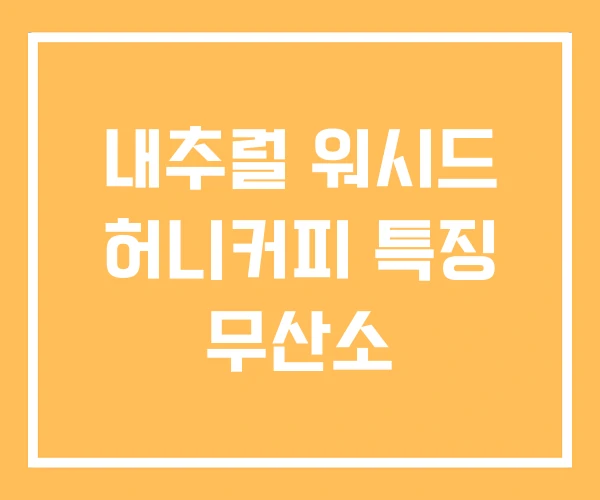 내추럴 워시드 허니커피 특징 무산소