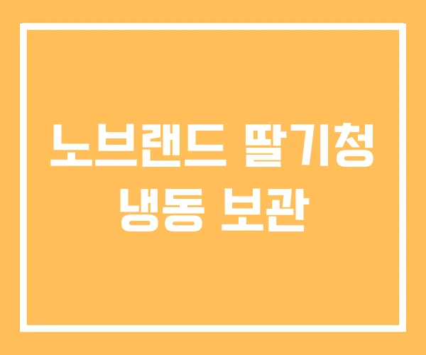 노브랜드 딸기청 냉동 보관