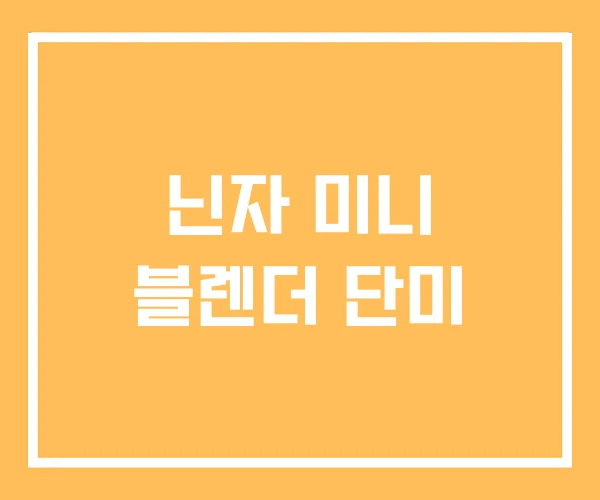 닌자 미니 블렌더 단미