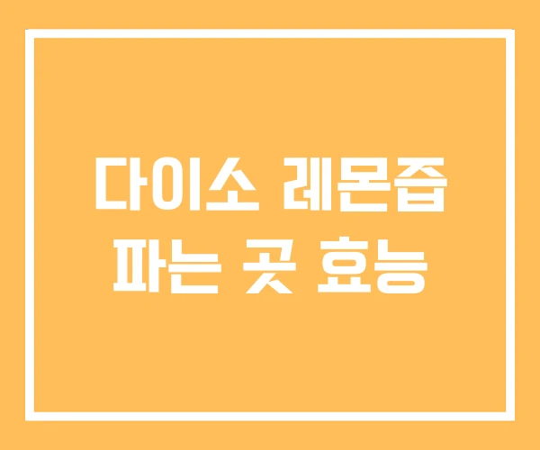 다이소 레몬즙 파는 곳 효능 다이소 레몬즙 파는 곳 효능