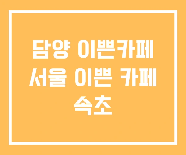 담양 이쁜카페 서울 이쁜 카페 속초