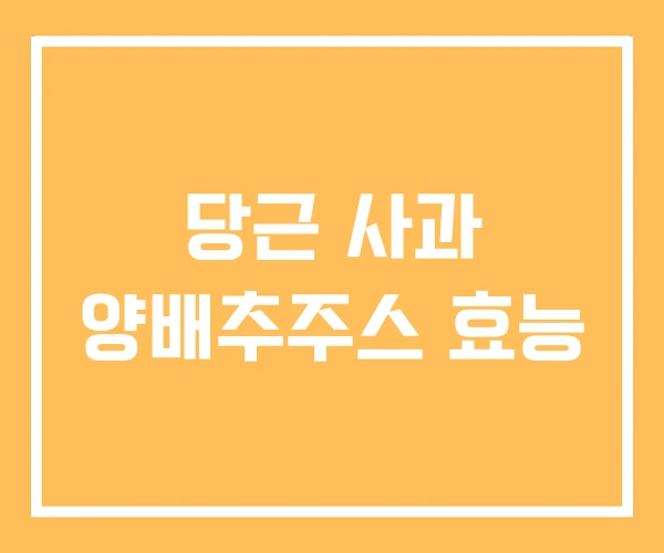 당근 사과 양배추주스 효능