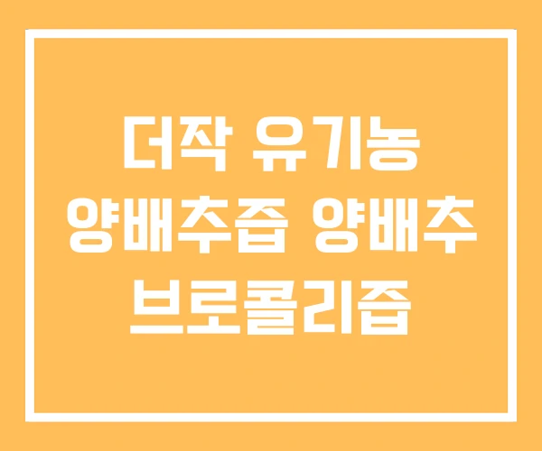더작 유기농 양배추즙 양배추 브로콜리즙
