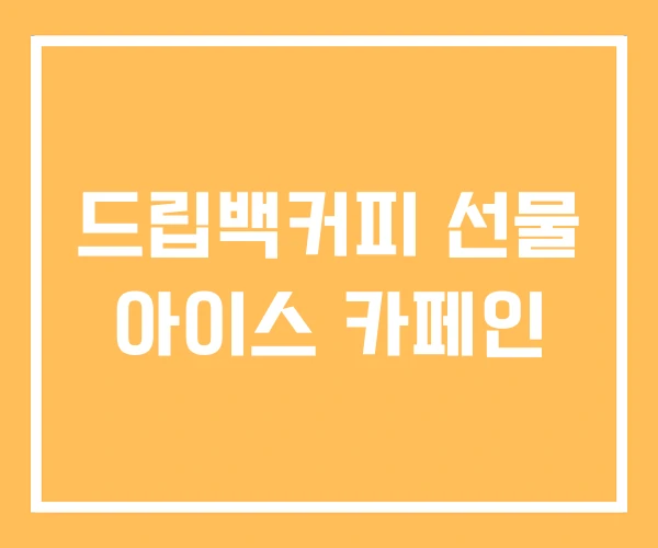 드립백커피 선물 아이스 카페인 드립백커피 선물 아이스 카페인