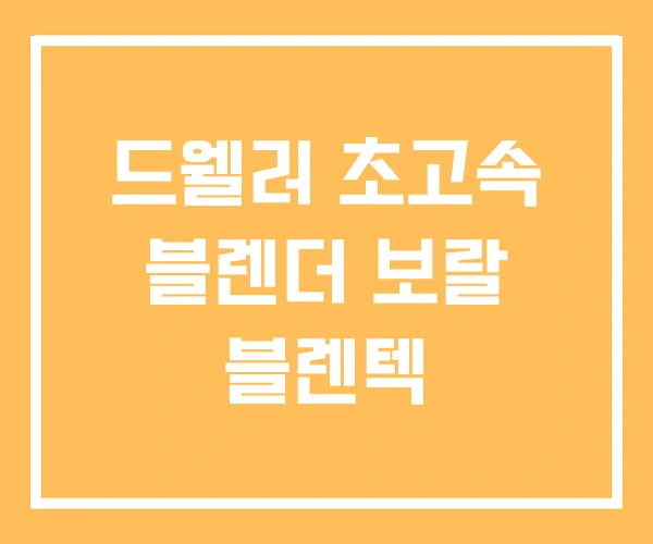 드웰러 초고속 블렌더 보랄 블렌텍