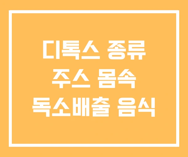 디톡스 종류 주스 몸속 독소배출 음식 디톡스 종류 주스 몸속 독소배출 음식
