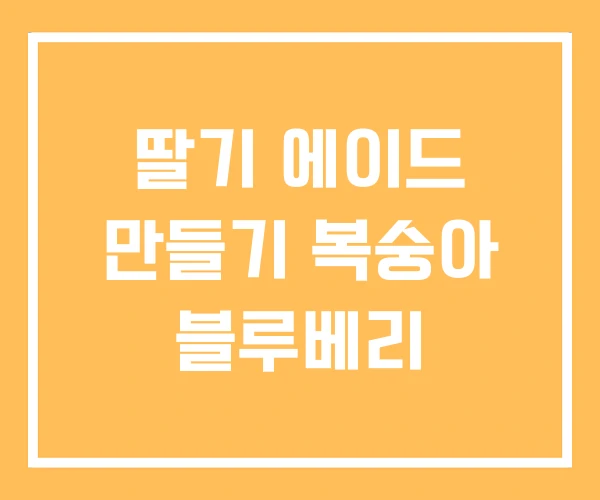 딸기 에이드 만들기 복숭아 블루베리 딸기 에이드 만들기 복숭아 블루베리