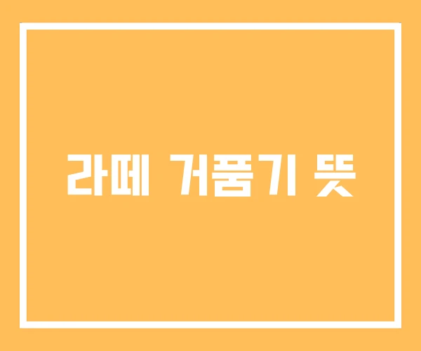 라떼 거품기 뜻 라떼 거품기 뜻