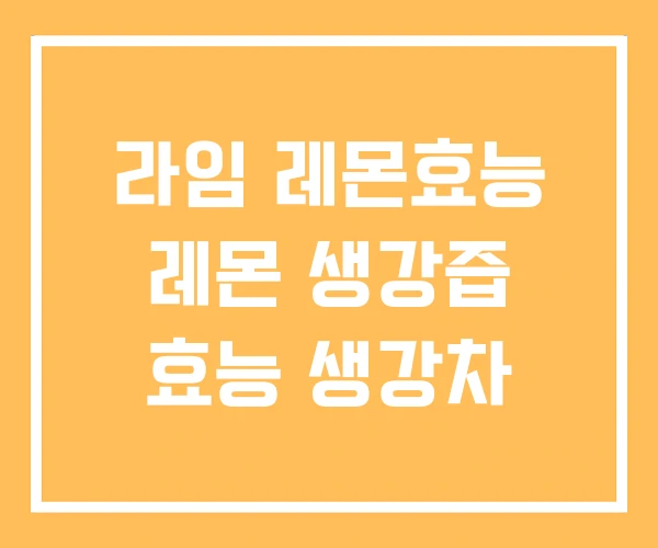 라임 레몬효능 레몬 생강즙 효능 생강차