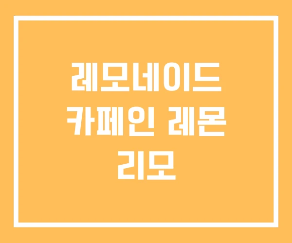 레모네이드 카페인 레몬 리모