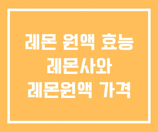 레몬 원액 효능 레몬사와 레몬원액 가격