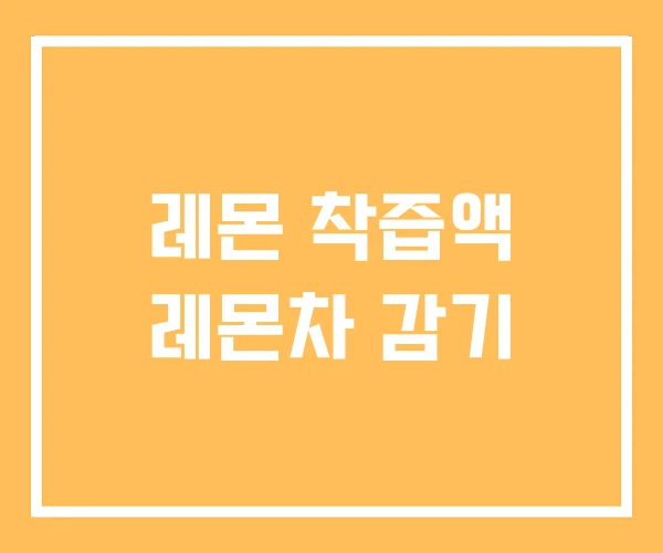 레몬 착즙액 레몬차 감기
