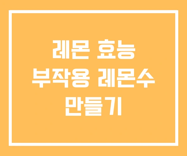 레몬 효능 부작용 레몬수 만들기 레몬 효능 부작용 레몬수 만들기