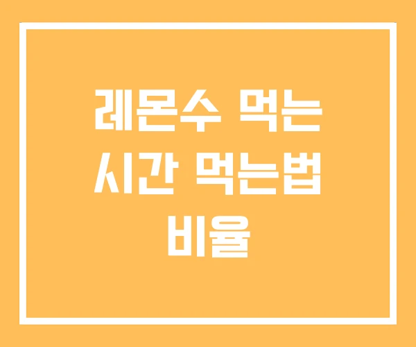 레몬수 먹는 시간 먹는법 비율 레몬수 먹는 시간 먹는법 비율