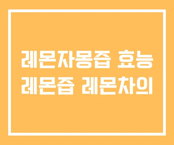 레몬자몽즙 효능 레몬즙 레몬차의