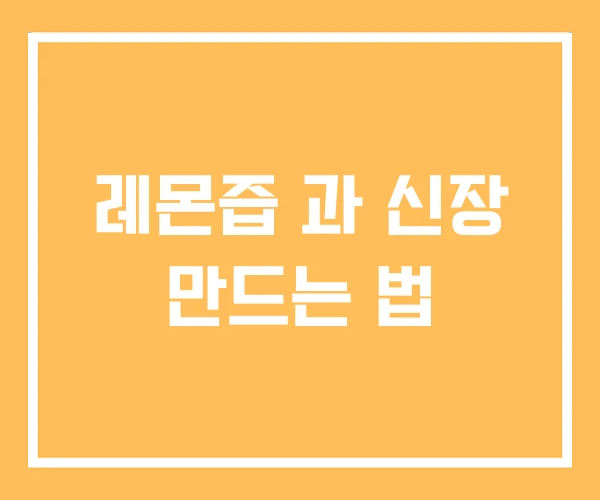 레몬즙 과 신장 만드는 법