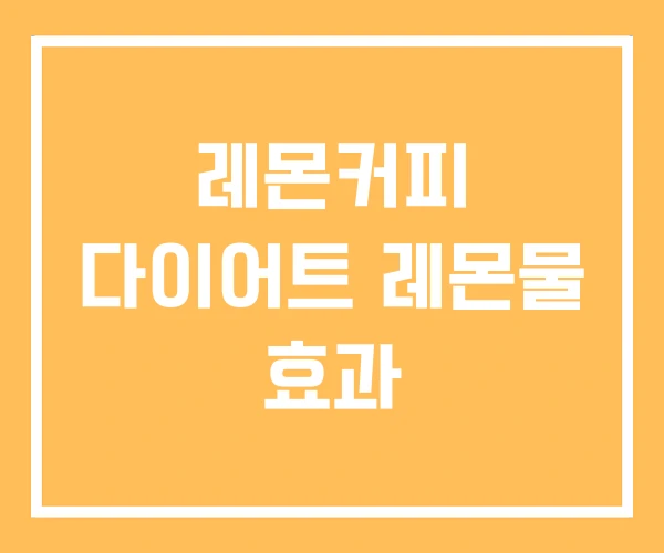 레몬커피 다이어트 레몬물 효과 레몬커피 다이어트 레몬물 효과