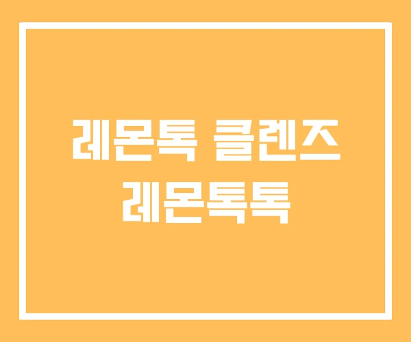 레몬톡 클렌즈 레몬톡톡