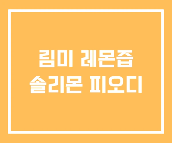 림미 레몬즙 솔리몬 피오디