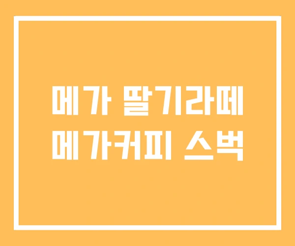 메가 딸기라떼 메가커피 스벅 메가 딸기라떼 메가커피 스벅