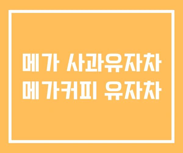 메가 사과유자차 메가커피 유자차