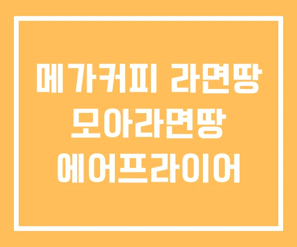 메가커피 라면땅 모아라면땅 에어프라이어