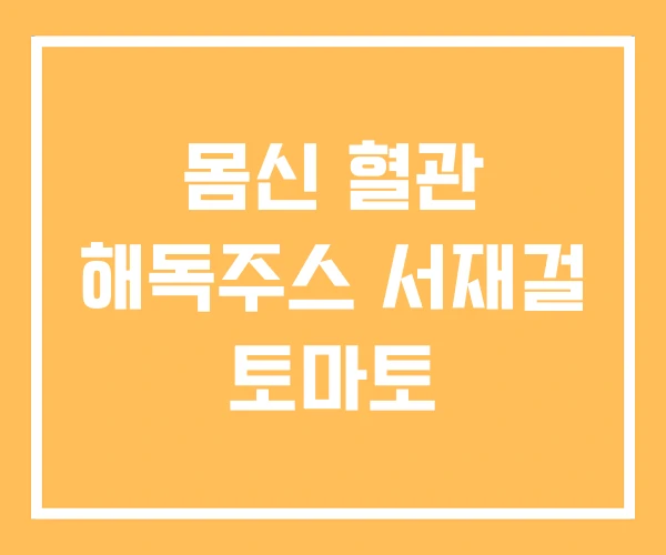 몸신 혈관 해독주스 서재걸 토마토 몸신 혈관 해독주스 서재걸 토마토