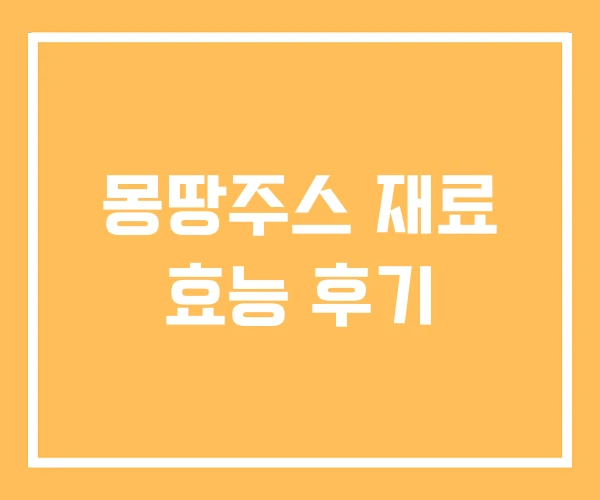 몽땅주스 재료 효능 후기