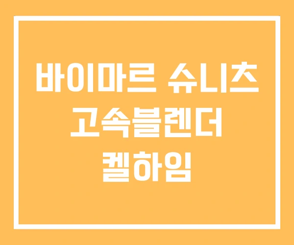 바이마르 슈니츠 고속블렌더 켈하임