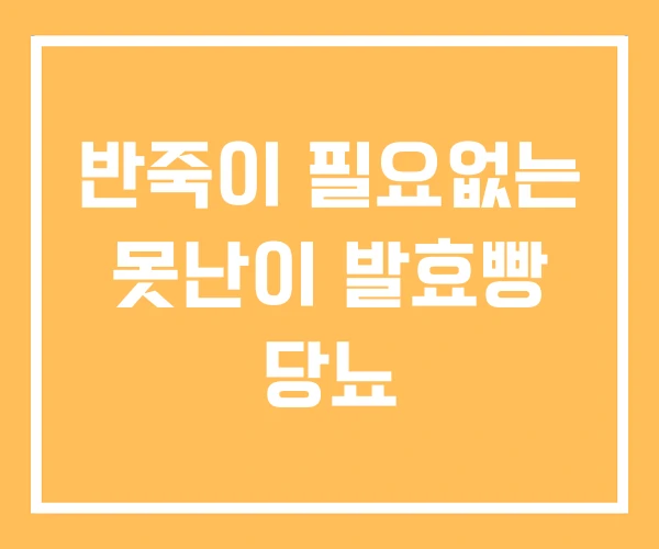 반죽이 필요없는 못난이 발효빵 당뇨