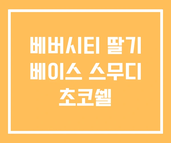 베버시티 딸기 베이스 스무디 초코쉘