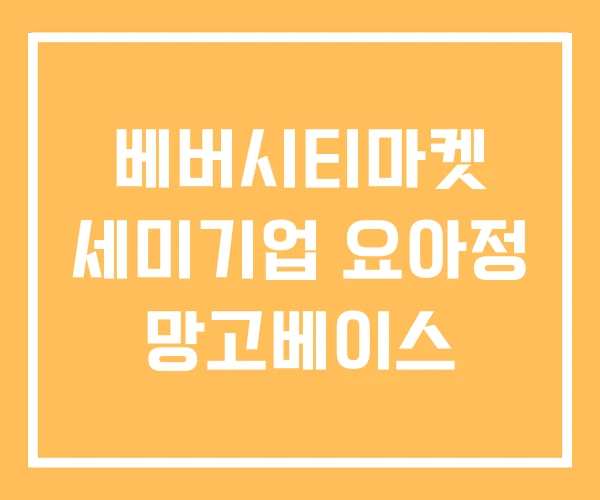 베버시티마켓 세미기업 요아정 망고베이스