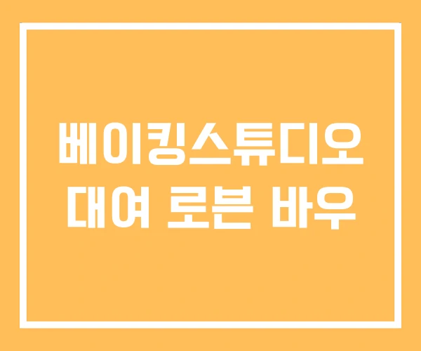 베이킹스튜디오 대여 로븐 바우