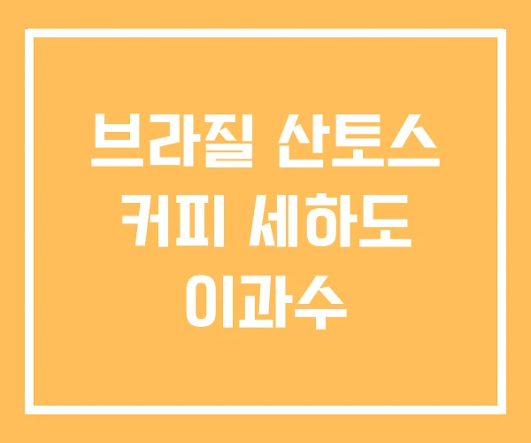 브라질 산토스 커피 세하도 이과수
