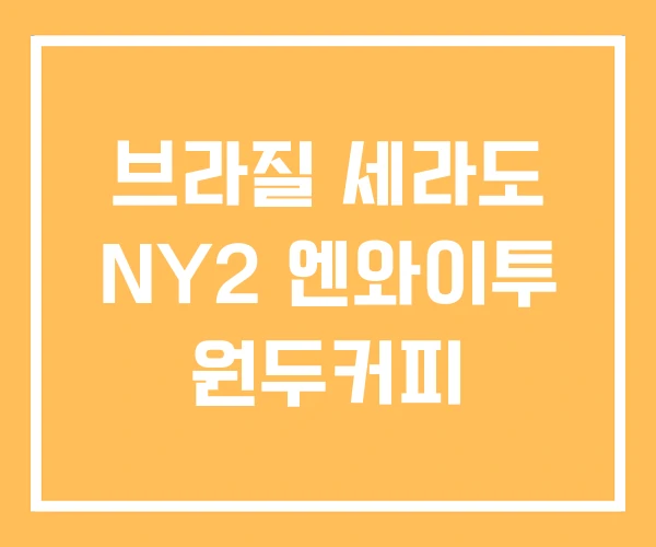 브라질 세라도 NY2 엔와이투 원두커피 브라질 세라도 NY2 엔와이투 원두커피