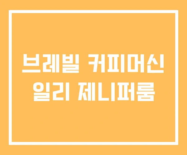 브레빌 커피머신 일리 제니퍼룸