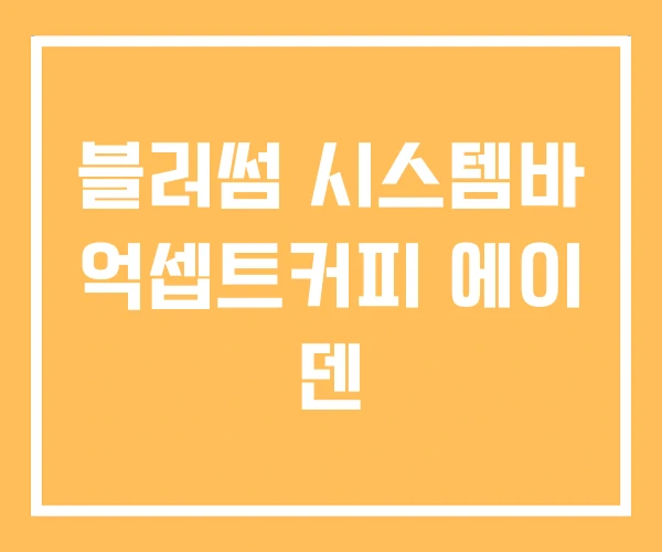 블러썸 시스템바 억셉트커피 에이 덴