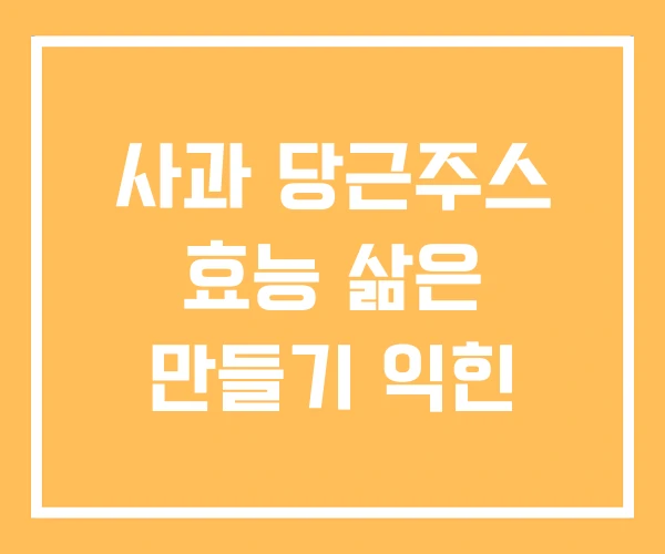 사과 당근주스 효능 삶은 만들기 익힌