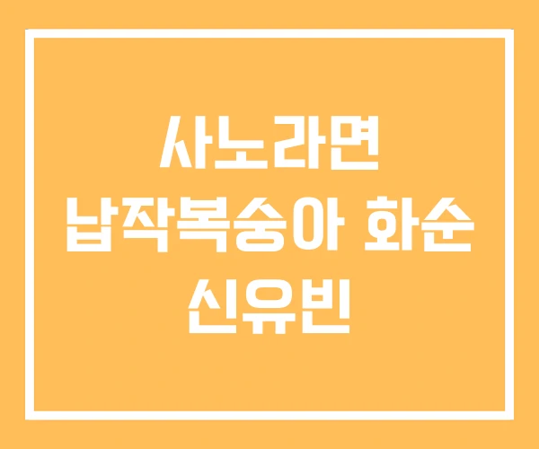 사노라면 납작복숭아 화순 신유빈
