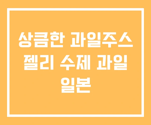 상큼한 과일주스 젤리 수제 과일 일본