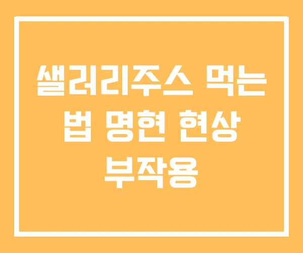 샐러리주스 먹는 법 명현 현상 부작용